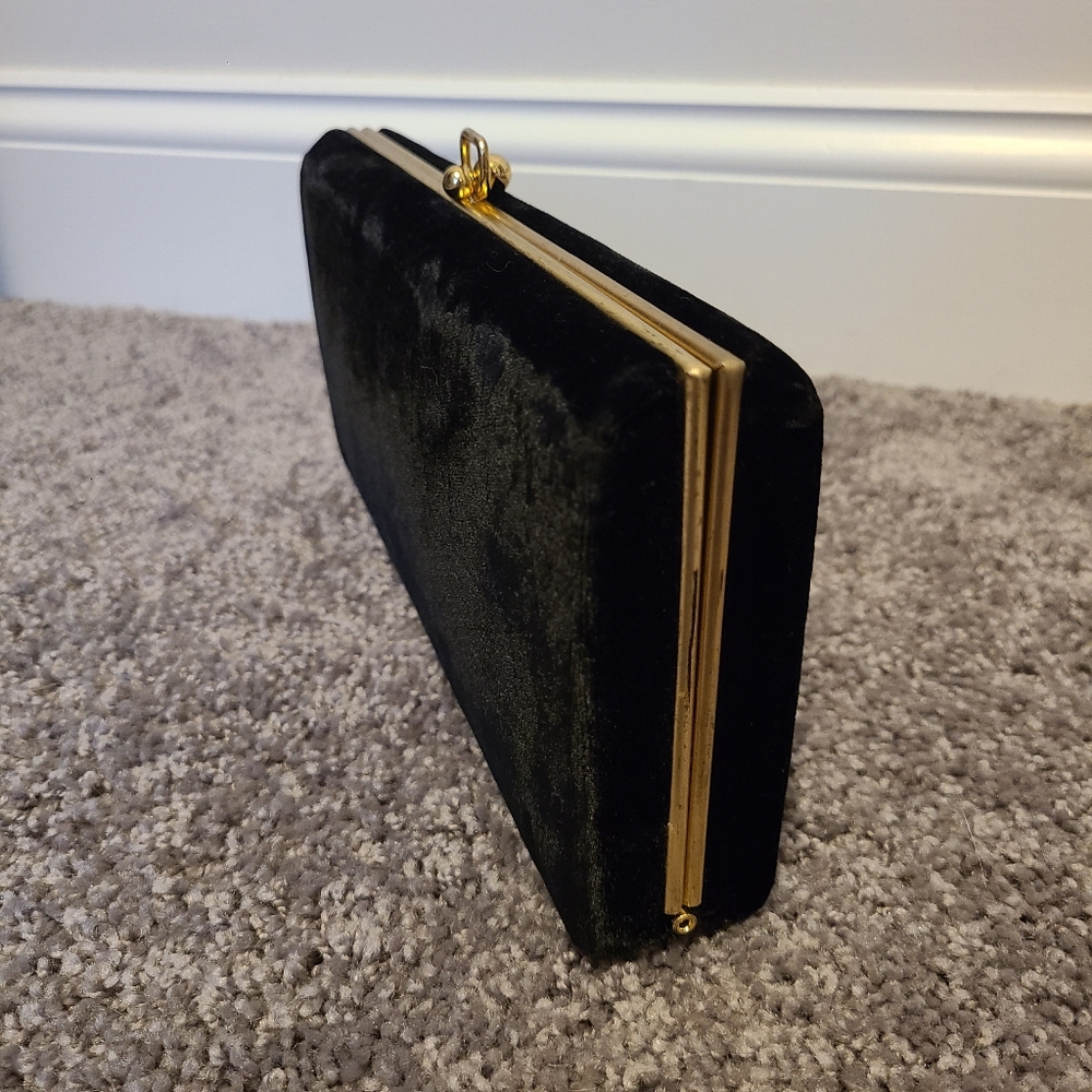 Black Satin Clutch, Vintage/retro style. Unknown brand. Great condition.